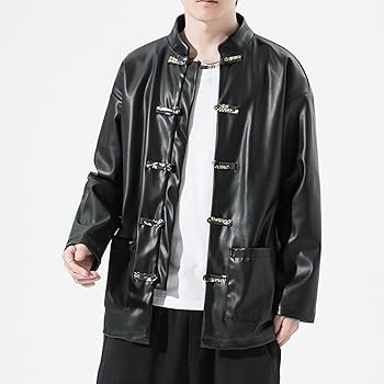 Amazon | ジャケット メンズ 中華風 長袖 M 黒色 立ち襟 立襟